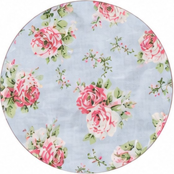 French Blue Floral fabric swatch