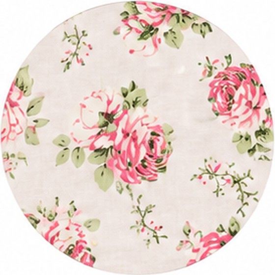 French White Floral fabric swatch